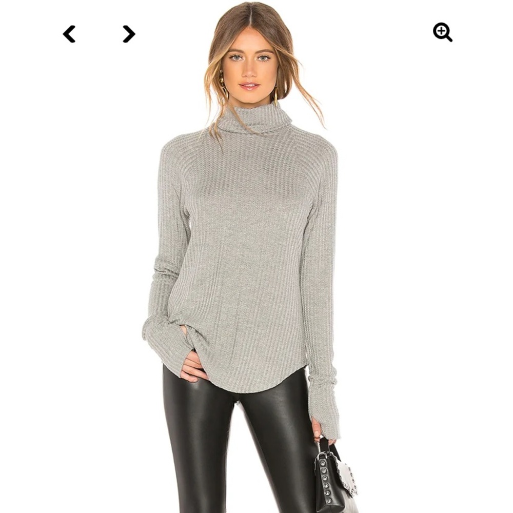NWT Chaser Turtleneck Thermal Raglan Grey Revolve